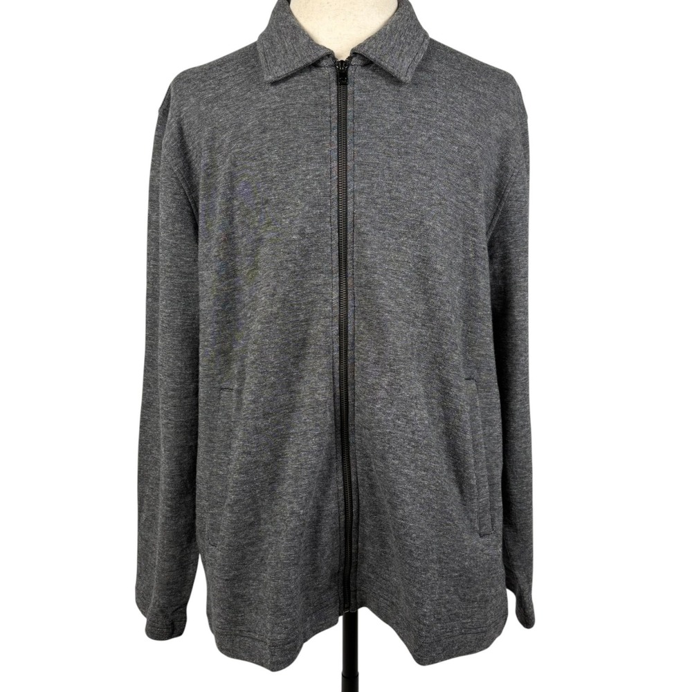 Robert Graham Dorven Full Zip Jacket Mens 2XL Classic Fit Charcoal Gray NWT